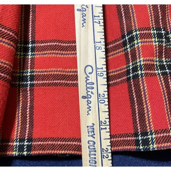 Vintage Young Pendleton Girls Size 11-12 Red Wool Tartan Plaid Pleated Skirt - Picture 9 of 13